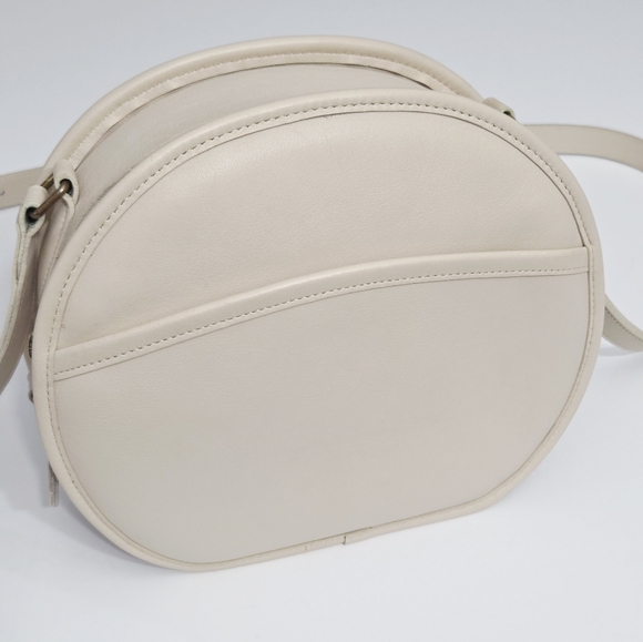 RARE VINTAGE COACH CHESTER CANTEEN CROSSBODY BAG BONE IVORY LEATHER - Picture 1 of 10